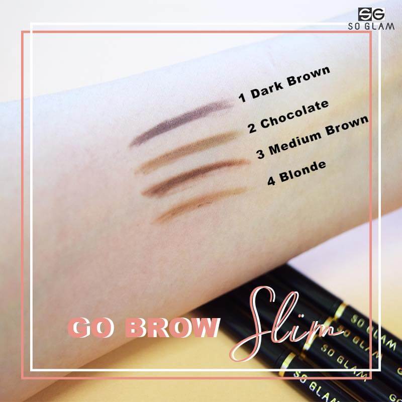 SO GLAM, SO GLAM Go Brow Slim Slim Eyebrow Pencil, SO GLAM Go Brow Slim Slim Eyebrow Pencil 0.5g #01 Dark Brown, Go Brow Slim Slim Eyebrow Pencil, SO GLAM Go Brow Slim Slim Eyebrow Pencil ราคา, SO GLAM Go Brow Slim Slim Eyebrow Pencil รีวิว, ดินสอเขียนคิ้ว