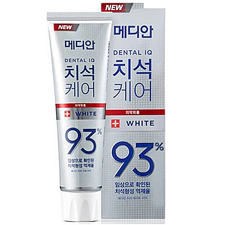 MEDIAN Dental IQ 93% #White 120g ยาสีฟันฟอกฟันขาวสุดฮิตจากเกาหลี ขจัดคราบหินปูน คราบพลัค ยับยั้งการก่อตัวของคราบจุลินทรีย์ได้ถึง 93%