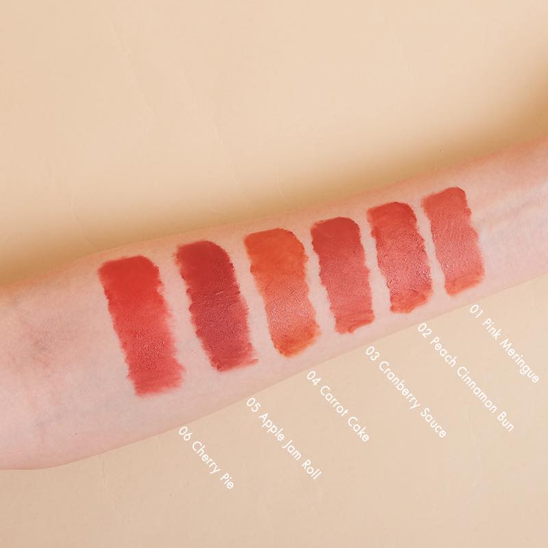 SO GLAM, SO GLAM Once Upon A Mousse Lip, SO GLAM Once Upon A Mousse Lip รีวิว, SO GLAM Once Upon A Mousse Lip 4g, 01 Pink Meringue, 02 Peach Cinnamon Bun, 03 Cranberry Sauce, 04 Carrot Cake, 05 Apple Jam Roll, ลิปแมตต์, ลิปแมตต์เนื้อมูสนุ่มละมุน, สบายปาก