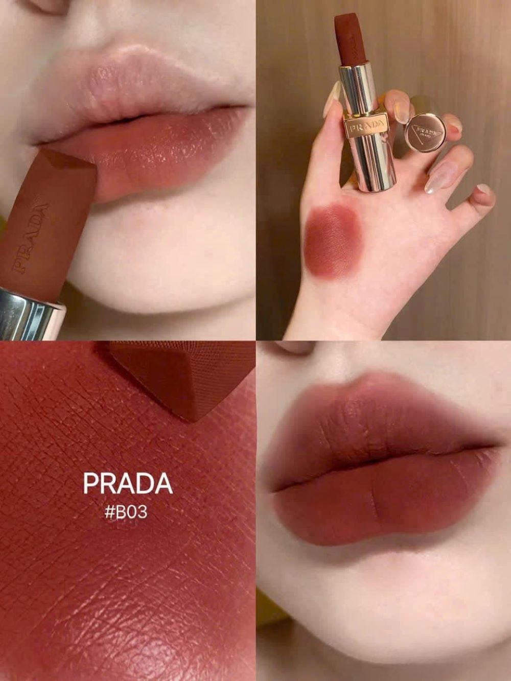 Prada Monochrome Hyper Matte Lipstick 1.3g #B03 , PRADA BEAUTY , PRADA BEAUTY ลิปสติก, Prada Monochrome Hyper Matte Lipstick ราคา , Prada Monochrome Hyper Matte Lipstick รีวิว , Prada Monochrome Hyper Matte Lipstick สีไหนสวย