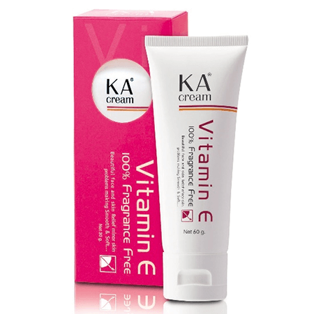 KA Cream 60g ครีม Vitamin E บริสุทธิ์เข้มข้น ช่วยลดเลือนริ้วรอย จุดด่างดำและรอยแผลเป็นสิว